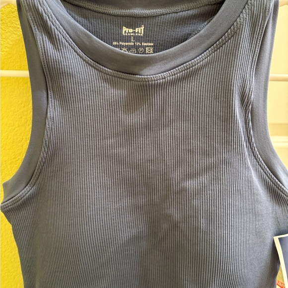Blue Ribbed Tank Top - Picture 2 of 3